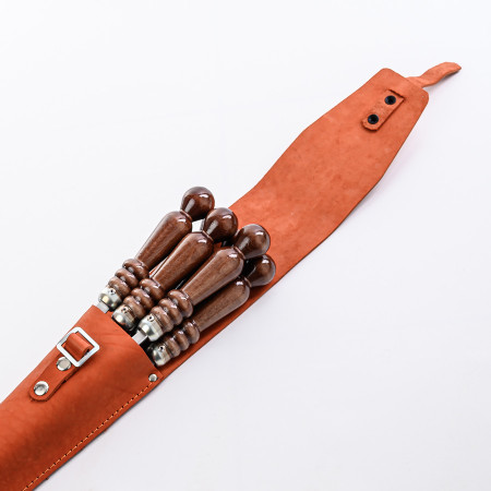 A set of skewers 670*12*3 mm in an orange leather case в Липецке