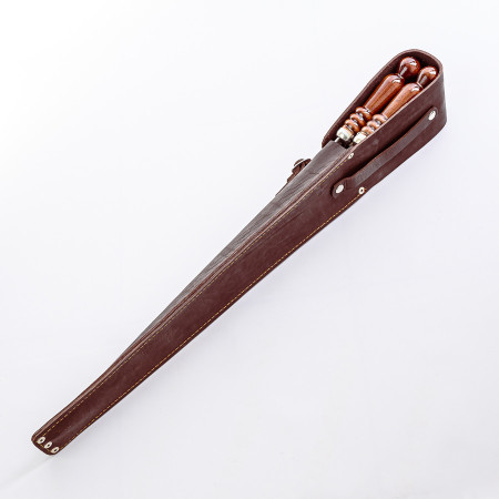 A set of skewers 670*12*3 mm in brown leather case в Липецке