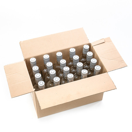 20 бутылок "Фляжка" 0,5 л с пробками гуала в коробке в Липецке